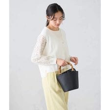 チュールレース袖ニットカーディガン