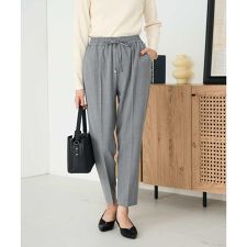 【イージーケア/洗える/ストレッチ】裏起毛美ラクるイージーストライプテーパードパンツ