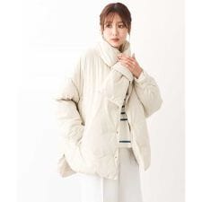 【トレンド/周りと差がつく】マフラー付きノーカラー中綿コート