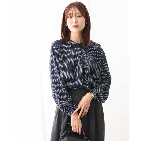 ミニスクエアプリントブラウス/洗える | MK ミッシェルクラン(MK 
