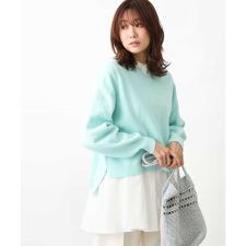 【人気のクロップド丈/洗える】ショート丈Vネックニット