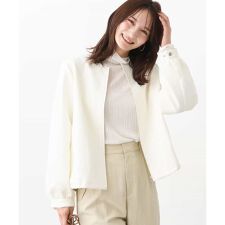 【トレンド/洗える】フクレジャガードノーカラーブルゾン | MK ミッシェルクラン(MK MICHEL KLEIN)