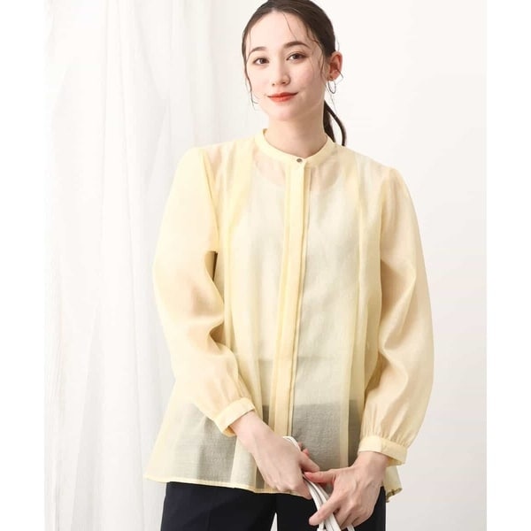 【トレンド/シャツ羽織り/洗える】シアーシャツブラウス