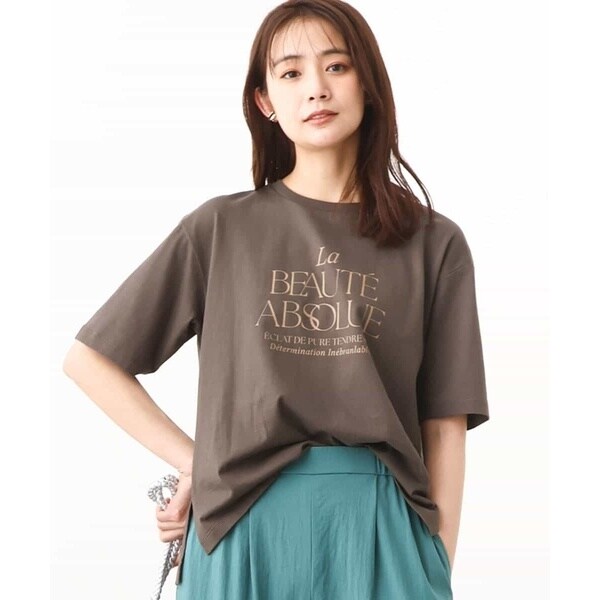 ミッシェルクラン] ラメチュールスリーブ異素材カットソー ラメ