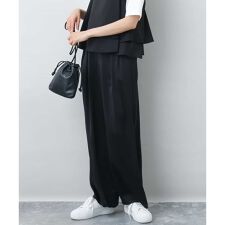 【こなれSETUP/洗える】2タックワイドパンツ