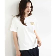【UVカット/接触冷感/洗える】イニシャル刺繍コットンTシャツ