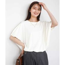 ドロストデザインドルマンスリーブカットソー/UVカット/接触冷感/洗える