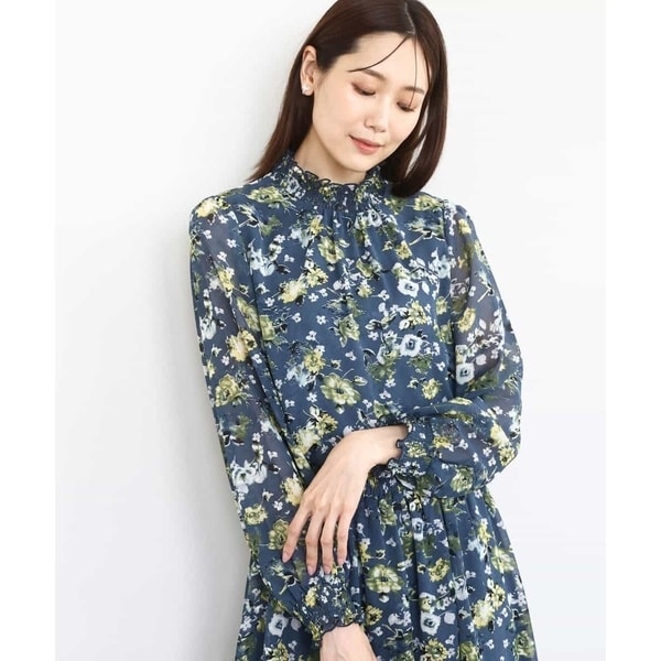 MK ミッシェルクラン（MK MICHEL  ）/クラシックフラワープリント シフォンブラウス/洗える クラシックフラワープリント シフォンブラウス/洗える | MK ミッシェル