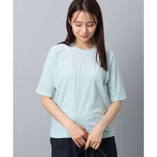 【秋めくトップス/洗える】シアーベロアTシャツ