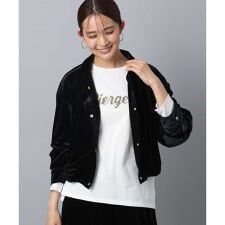 【こなれSETUP/洗える】スノーベロア クロップドブルゾン