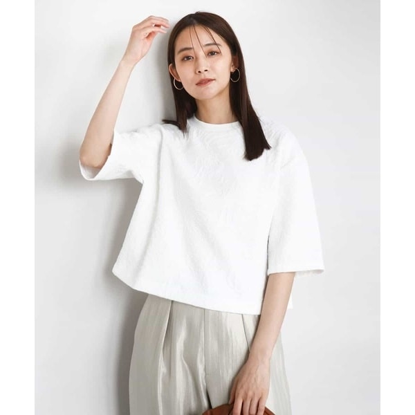 MK ミッシェルクラン（MK MICHEL  ）/【秋めくトップス/洗える】フクレジャガード五分袖プルオーバー 秋めくトップス/洗える】フクレジャガード五分袖プルオーバー | MK