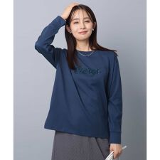 刺繍ロゴデザイン コットンロンT/洗える