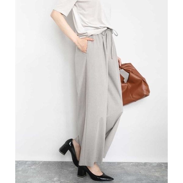 ストレートワイドパンツ(ストライプ・無地)/洗える