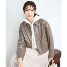 MK ミッシェルクラン(MK MICHEL KLEIN)の【洗えるアウター/トレンド】ステンカラーフェイクレザーブルゾン