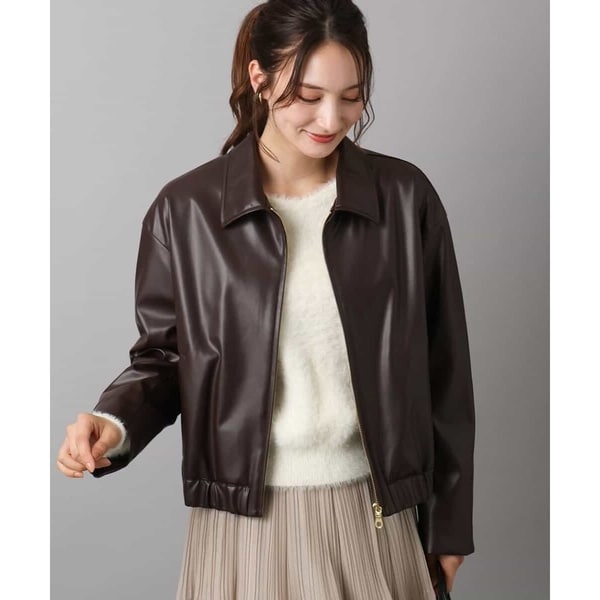 ステンカラーフェイクレザーブルゾン | ミラ オーウェン(Mila Owen