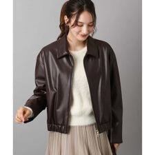 MK ミッシェルクラン(MK MICHEL KLEIN)の【洗えるアウター/トレンド】ステンカラーフェイクレザーブルゾン