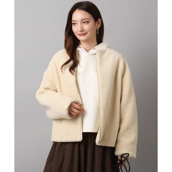 Spick&span W/Nyモッサステンカラーショートコート　ベージュ36 Spick & Span（スピックアンドスパン）の「W/Nyモッサステン