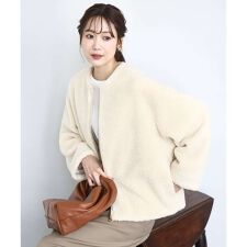 MK ミッシェルクラン(MK MICHEL KLEIN)の【トレンド/洗えるコート】ノーカラーボアブルゾン