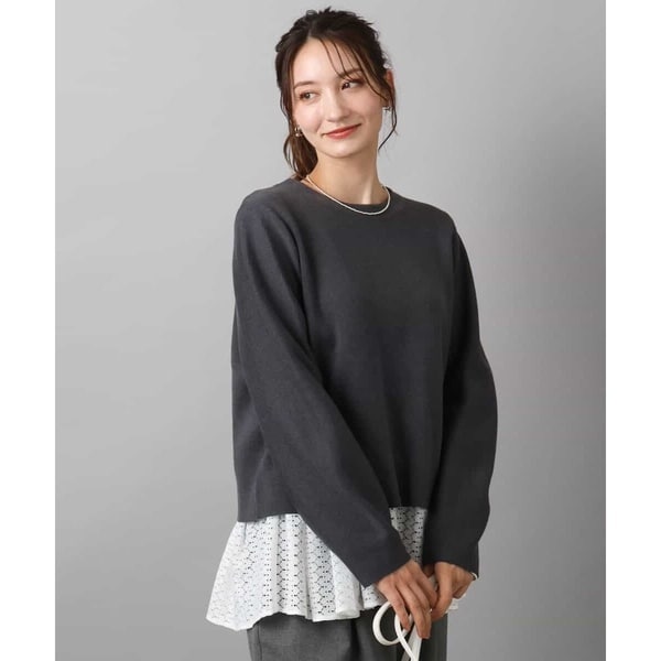 MK ミッシェルクラン（MK MICHEL  ）/【こなれSETUP/洗える】スムース編みバック釦ニット こなれSETUP/洗える】スムース編みバック釦ニット | MK ミッシェル