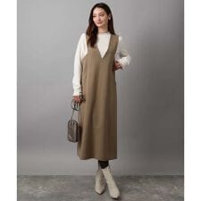 MK ミッシェルクラン(MK MICHEL KLEIN)の【トレンド/洗える】ウールライクVネックジャンパースカート