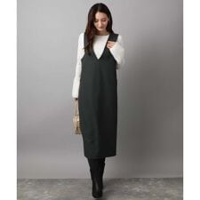 MK ミッシェルクラン(MK MICHEL KLEIN)の【トレンド/洗える】ウールライクVネックジャンパースカート