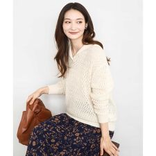 【トレンド/洗える】透かし編みニットフーディープルオーバー