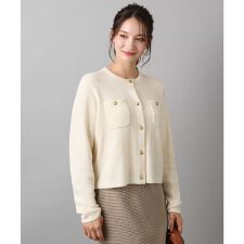 MK ミッシェルクラン(MK MICHEL KLEIN)の【幅広いシーンで活躍/洗える】ミニブークレーカーディガン