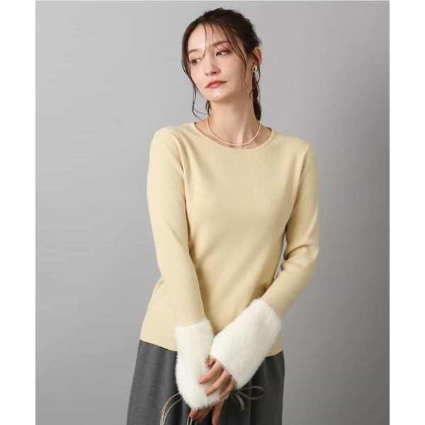 MK ミッシェルクラン（MK MICHEL  ）/【トレンド/洗える】フェザー切替えコンパクトリブニット トレンド/洗える】フェザー切替えコンパクトリブニット | MK