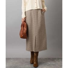 【トレンド/洗える】ガンクラブチェック柄ナロースカート