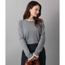 MK ミッシェルクラン(MK MICHEL KLEIN)の【ビジネスにも/洗える】ミニフリルデザインニット