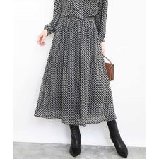 MK ミッシェルクラン(MK MICHEL KLEIN)の【こなれSETUP/洗える】チェック柄シフォンスカート