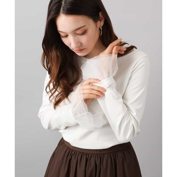 MK ミッシェルクラン（MK MICHEL  ）/【レイヤードにおすすめ/洗える】袖口チュールデザイン インナーカットソー レイヤードにおすすめ/洗える】袖口チュールデザイン インナー