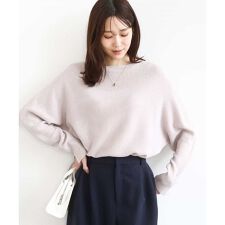 <追加>【ビジネス/洗える】ラメ入りドルマンスリーブ畦編みニット