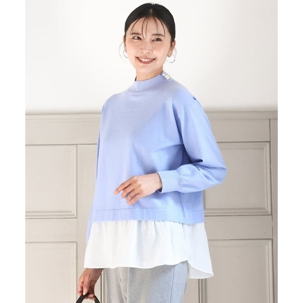 MK ミッシェルクラン（MK MICHEL  ）/【体型カバー/洗える】レイヤードデザインチュニックニット 体型カバー/洗える】レイヤードデザインチュニックニット | MK