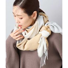 大判チェック柄ストール/洗える