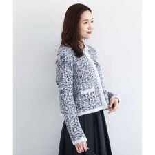 【セレモニー/洗える】ツイードニットジャケット