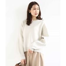 スウェットライククルーネックニット/洗える