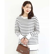 柄編みボーダーニット