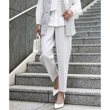 ダブルクロス テーパードパンツ/セットアップ対応/防シワ/ストレッチ/洗える