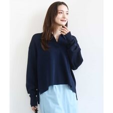 衿付きラガーニット/洗える