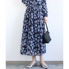 花柄シフォンスカート/洗える
