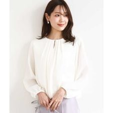 バルーンヘムブラウス/洗える