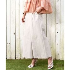 ストレッチツイル プルオンワイドパンツ/撥水/洗える