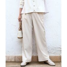 [SANAGARAシリーズ]デニムライク ワイドパンツ/接触冷感/UVカット/洗える