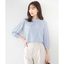 幾何柄ジャージーカットソー/洗える