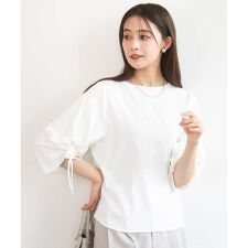 ドロストスリーブデザインカットソー/洗える