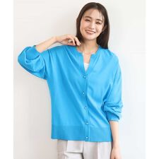 キーネックカーディガン/接触冷感/UVカット/洗える