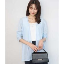 コットン混シアーラメカーディガン/洗える