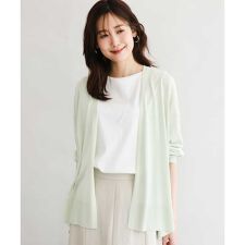 [接触冷感/洗える]ミドル丈着流しカーディガン