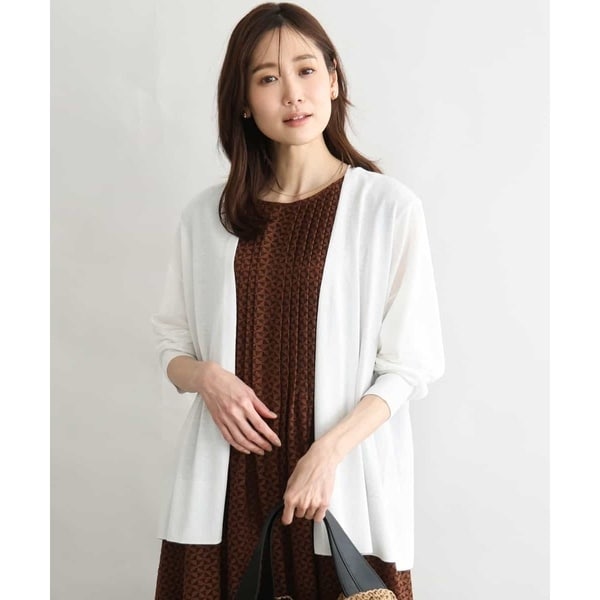 [接触冷感/洗える]ミドル丈着流しカーディガン